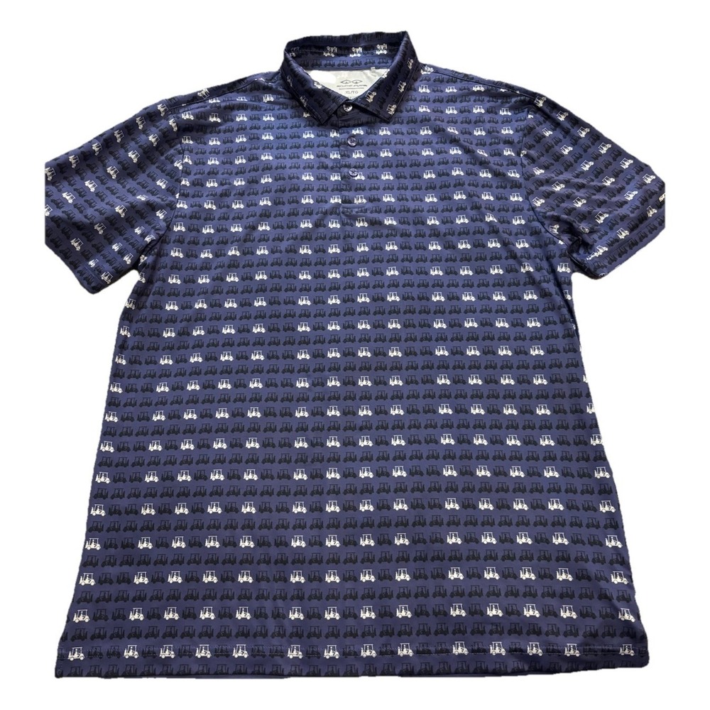Snake Eyes Golf Polo Shirt Golf Cart Print Blue Size XL